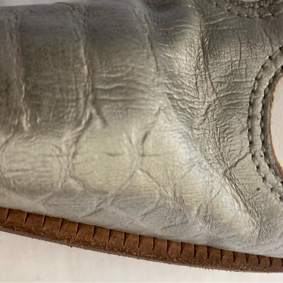 Para Raio White Silver Leather Pointed Toe Brazilian Cowgirl Boots Women's 10M - Picture 15 of 16